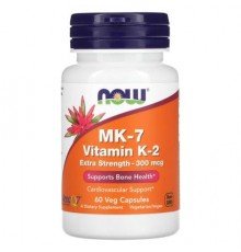 NOW Foods, MK-7 Vitamin K-2, Extra Strength, 300 mcg, 60 Veg Capsules