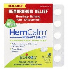 Boiron, HemCalm®, Unflavored, 60 Meltaway Tablets