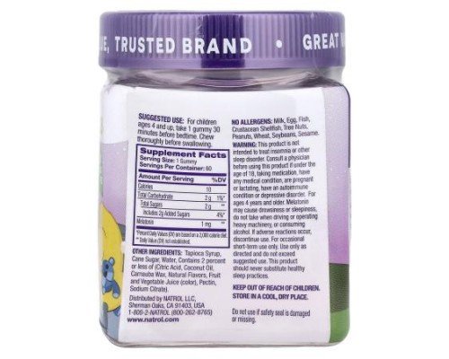 Natrol, Kids, Melatonin Gummies, Ages 4+, Raspberry, 1 mg, 60 Gummies