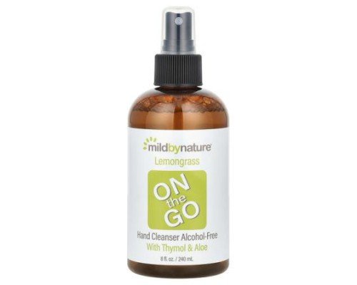 Mild By Nature, Lemongrass On The Go Hand Cleanser, Alcohol-Free, With Thymol & Aloe, 8 fl oz (240 ml) (Discontinued Item)