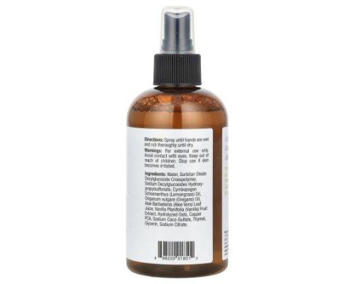 Mild By Nature, Lemongrass On The Go Hand Cleanser, Alcohol-Free, With Thymol & Aloe, 8 fl oz (240 ml) (Discontinued Item)