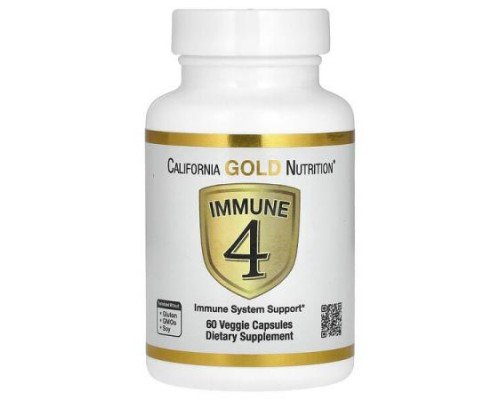 California Gold Nutrition, Immune 4, Immune System Support, 60 Veggie Capsules