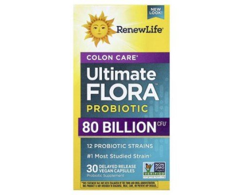 Renew Life, Colon Care Probiotic, 80 Billion CFU, 30 Vegetarian Capsules