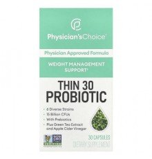 Physician's Choice, Thin 30 Probiotic, 15 Billion CFUs, 30 Capsules
