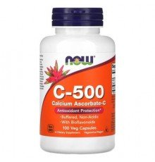 NOW Foods, C-500, Calcium Ascorbate-C, 100 Veg Capsules