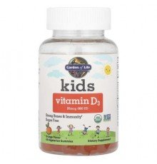 Garden of Life, Kids, Vitamin D3, Orange, 20 mcg (800 IU), 60 Vegetarian Gummies