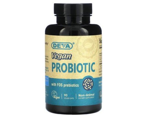 Deva, Vegan Probiotic with FOS Prebiotic, 90 Vegan Caps