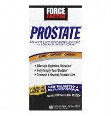 Force Factor, Prostate, Natural Prostate Health Solution, 60 Easy-To-Swallow Softgels
