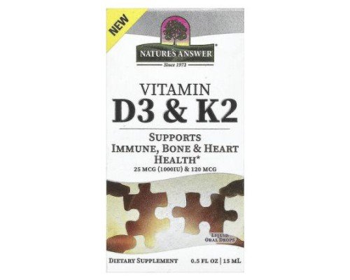 Nature's Answer, Vitamin D3 & K2, 0.5 fl oz (15 ml)