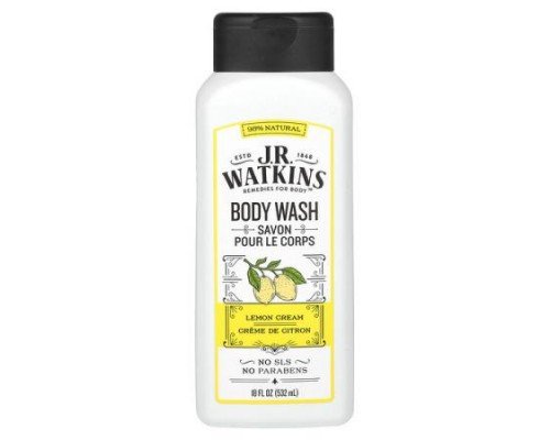J R Watkins, Body Wash, Lemon Cream, 18 fl oz ( 532 ml)