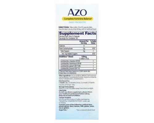AZO, Complete Feminine Balance®, Daily Probiotic, 60 Capsules