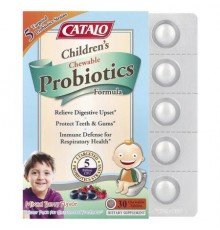 CATALO, Children's Chewable Probiotics Formula, Mixed Berry, 5 Billion CFU, 30 Chewable Tablets
