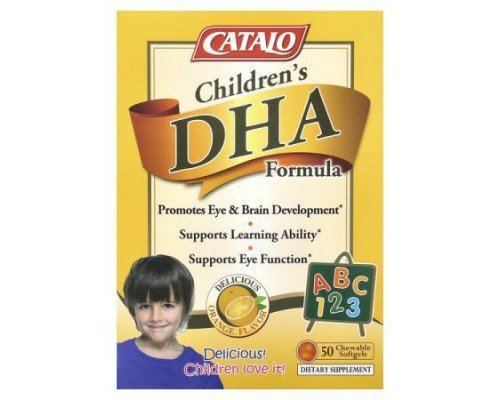 CATALO, Children's DHA Formula, Orange, 50 Chewable Softgels