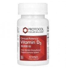 Protocol for Life Balance, Clinical Potency, Vitamin D3, 50,000 IU, 50 Softgels