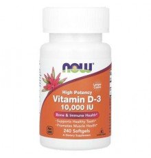 NOW Foods, Vitamin D-3, High Potency, 10,000 IU, 240 Softgels