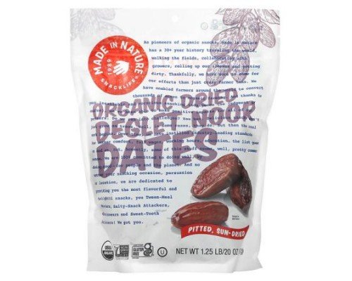 Made in Nature, Organic Dried Deglet Noor Dates, Pitted, Sun-Dried, 20 oz (567 g)