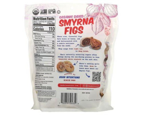 Made in Nature, Organic Dried Smyrna Figs, Sun-Dried, Unsulfured, 1 lb (454 g)