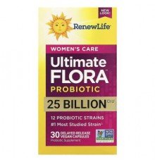 Renew Life, Women's Care, Ultimate Flora™ Probiotic, 25 Billion CFU, 30 Delayed Release Vegan Capsules
