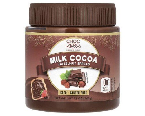 ChocZero, Milk Cocoa Hazelnut Spread, 12 oz (340 g)