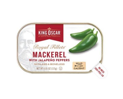 King Oscar, Royal Fillets, Mackerel With Jalapeno Peppers, 4.05 oz (115 g)