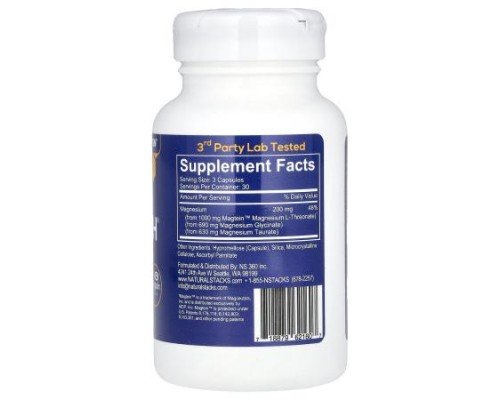 Natural Stacks, MagTech®, Magnesium Complex, 90 Vegetarian Capsules (66.6 mg per Capsule)