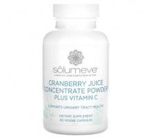 Solumeve, Cranberry Juice Concentrate Plus Vitamin C, 60 Veggie Capsules