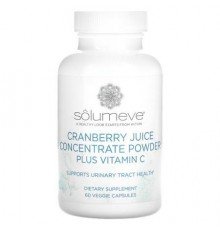 Solumeve, Cranberry Juice Concentrate Plus Vitamin C, 60 Veggie Capsules