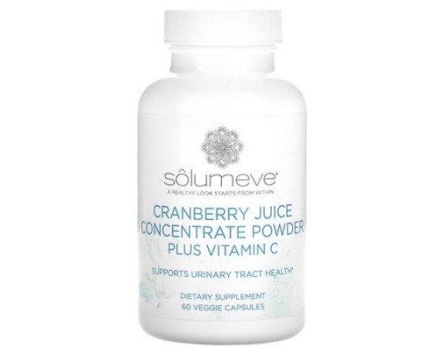 Solumeve, Cranberry Juice Concentrate Plus Vitamin C, 60 Veggie Capsules