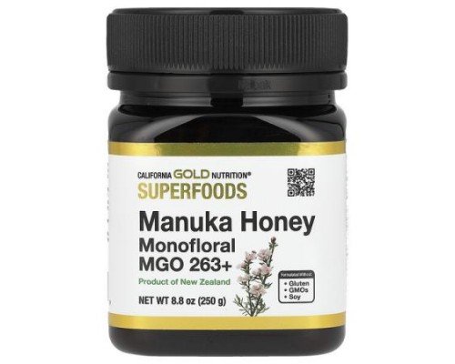 California Gold Nutrition, Superfoods, Manuka Honey, Monofloral, MGO 263+, 8.8 oz (250 g)
