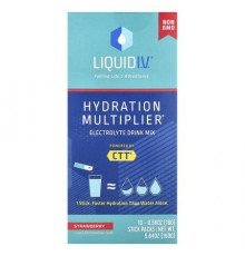 Liquid I.V., Hydration Multiplier®, Electrolyte Drink Mix, Strawberry, 10 Stick Packs, 0.56 oz (16 g) Each