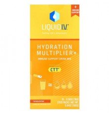 Liquid I.V., Hydration Multiplier + Immune Support Drink Mix, Tangerine, 10 Stick Packs, 0.56 oz (16 g) Each