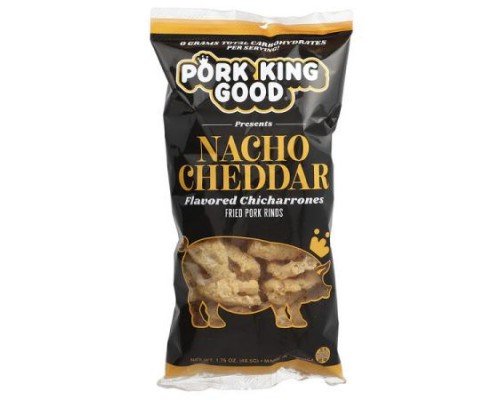 Pork King Good, Flavored Chicharrones, Nacho Cheddar, 1.75 oz (49.5 g)