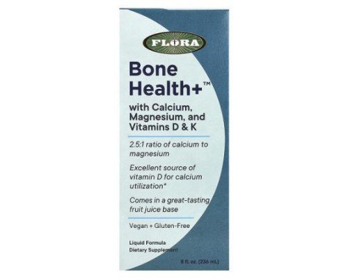 Flora, Bone Health+™ with Calcium, Magnesium, and Vitamins D & K, 8 fl oz (236 ml)