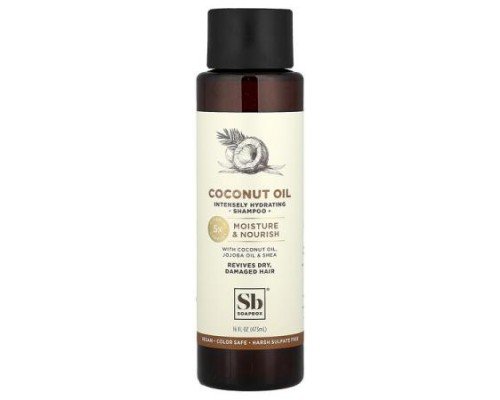 Soapbox, Coconut Oil Shampoo, Moisture & Nourish, Dry, Damaged Hair, 16 fl oz (473 ml)