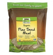 NOW Foods, Real Food, Organic Flax Seed Meal, 1.4 lbs (624 g)