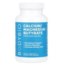 BodyBio, Calcium/ Magnesium Butyrate, 100 Non-GMO Capsules