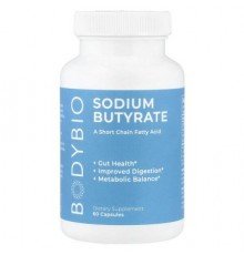 BodyBio, Sodium Butyrate, 60 Capsules