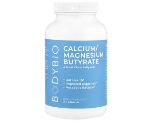 BodyBio, Calcium/Magnesium Butyrate, 250 Capsules