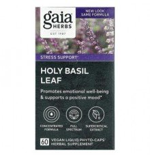 Gaia Herbs, Holy Basil Leaf, 60 Vegan Liquid Phyto-Caps®
