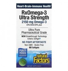 Natural Factors, RxOmega-3 Ultra Strength, 60 Softgels (1,075 mg per Softgel)