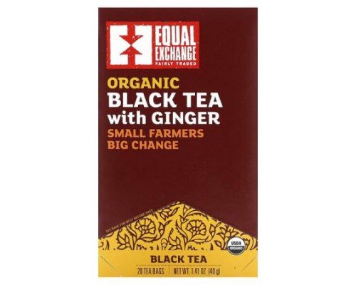 Equal Exchange, Organic Black Tea with Ginger, 20 Tea Bags, 1.41 oz (40 g)