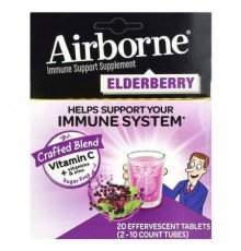AirBorne, Immune Support Supplement, Elderberry, 2 Tubes, 10 Effervescent Tablets Each