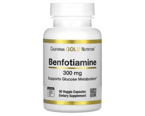 California Gold Nutrition, Benfotiamine, 300 mg, 90 Veggie Capsules