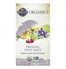 Garden of Life, Organics, Once Daily, Prenatal, Whole Food Multivitamin, 30 Vegan Tablets