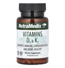 NutraMedix, Vitamins D3 & K2, 90 Vegetable Capsules
