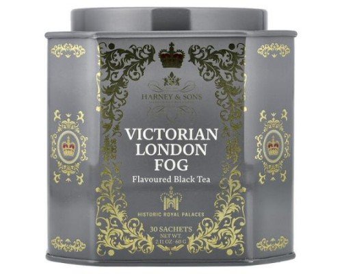 Harney & Sons, Flavored Black Tea, Victorian London Fog, 30 Sachets, 2.11 oz (60 g)