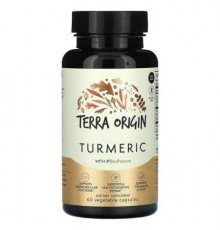 Terra Origin, Turmeric With BioPerine, 60 Vegetable Capsules