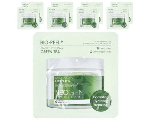 Neogen, Bio-Peel+ Gauze Peeling Green Tea, 8 Pads, 0.32 fl oz (9.5 ml) Each