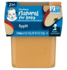 Gerber, Natural for Baby, 2nd Foods®, Apple, 2 Pack, 4 oz (113 g) Each