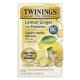 Twinings, Herbal Tea, Lemon Ginger With Probiotics, Caffeine-Free, 18 Tea Bags, 0.95 oz (27 g)